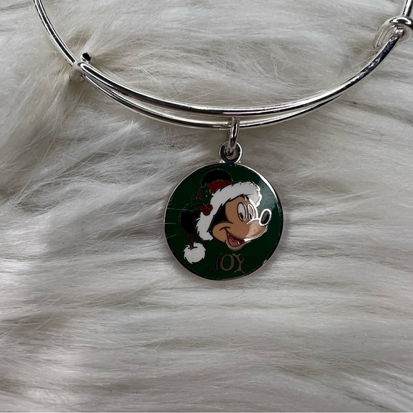 Alex and Ani Disney Parks Holiday Mickey Mouse JOY Charm Bangle Bracelet - Picture 2 of 4